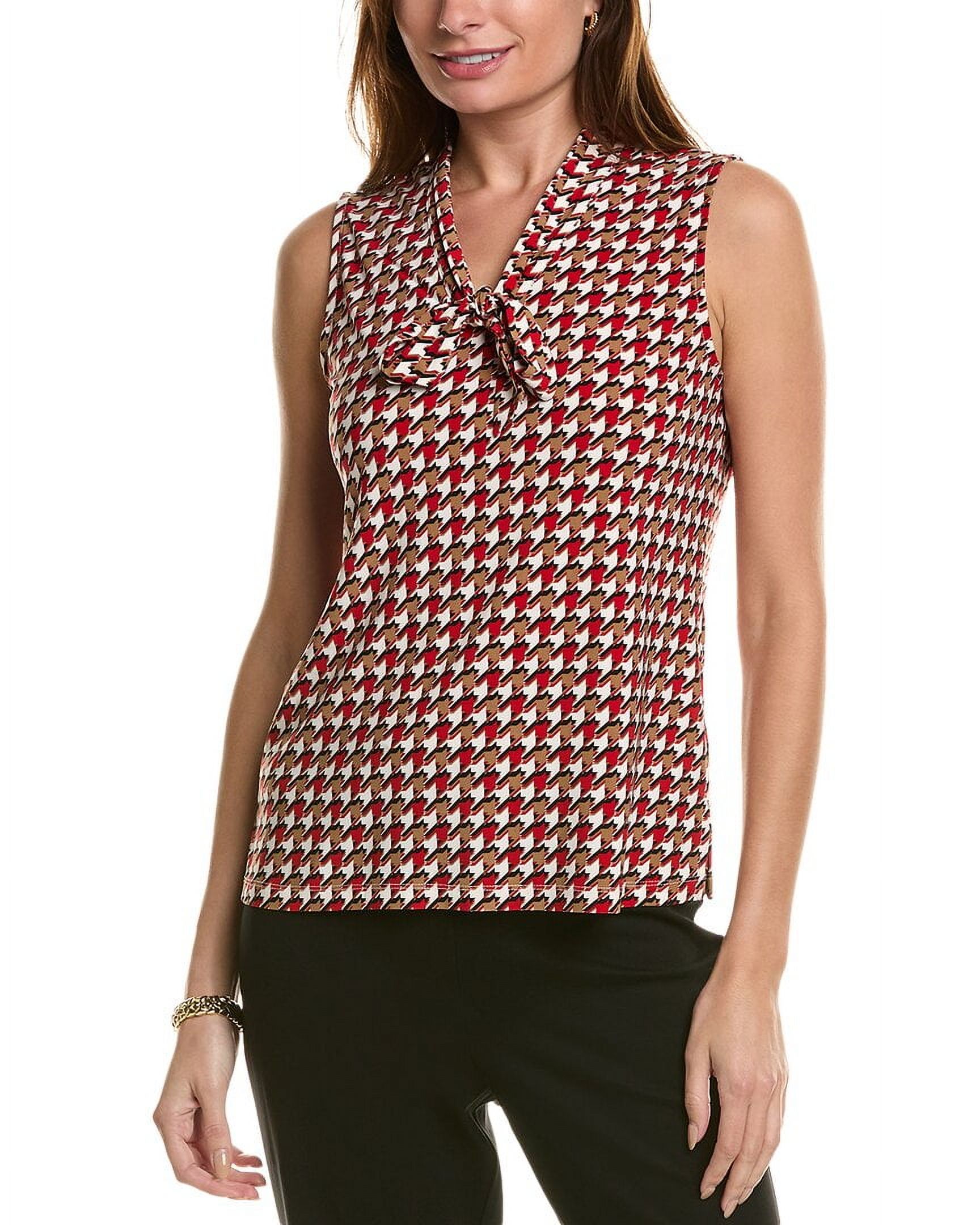Anne Klein womens V-Neck Blouse, s, Red